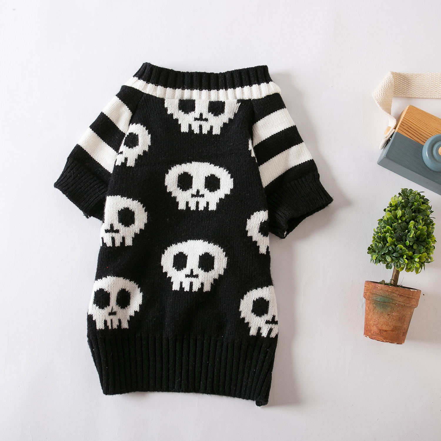 Skull Pattern Halloween Dog Sweater Knit Pet Costume for Dogs